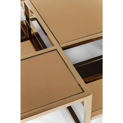 Coffee Table Steps Gold 120x120cm - JULIA VENCE STORE