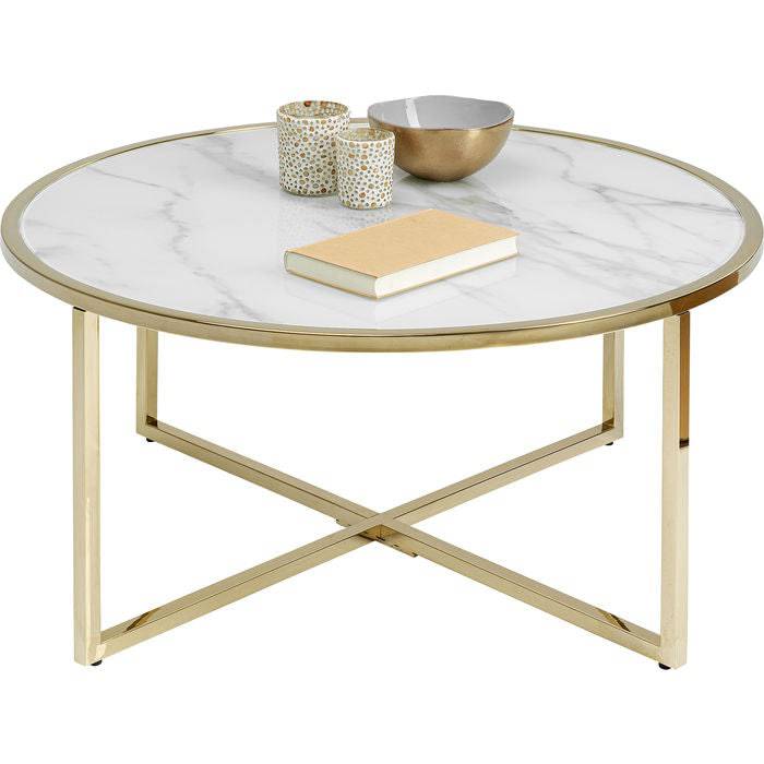 Coffee Table West Beach Brass Ø80cm - JULIA VENCE STORE