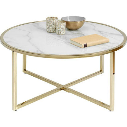 Coffee Table West Beach Brass Ø80cm - JULIA VENCE STORE