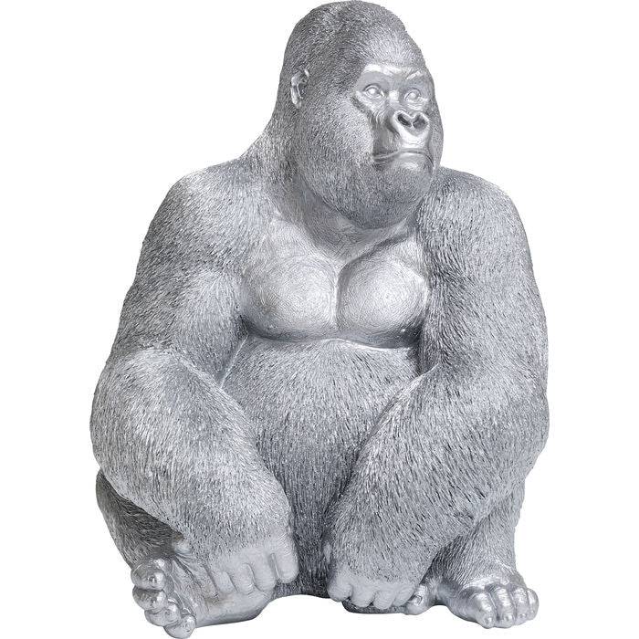 Deco Figure Monkey Gorilla Side XL Silver Matt - JULIA VENCE STORE