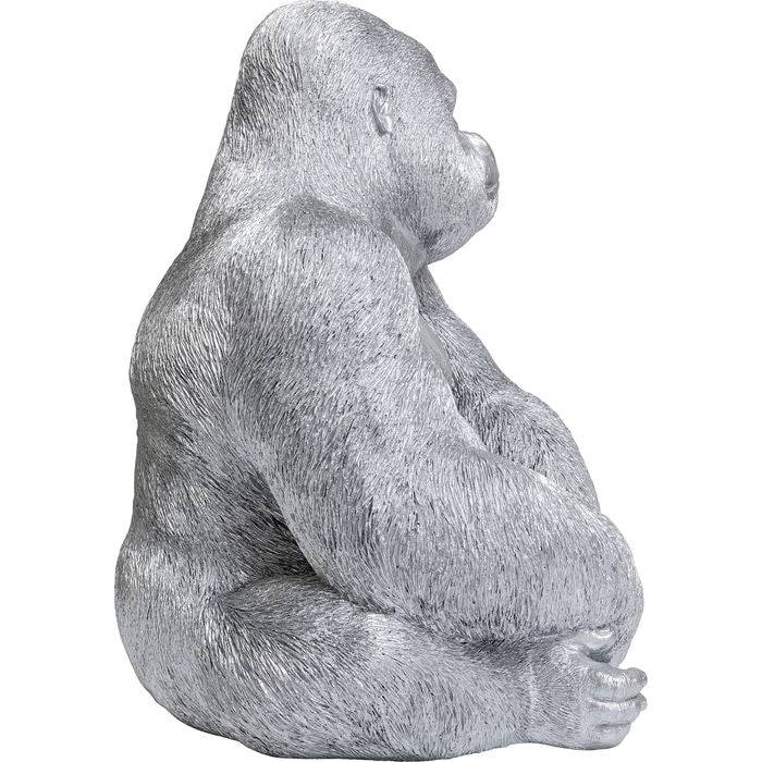 Deco Figure Monkey Gorilla Side XL Silver Matt - JULIA VENCE STORE