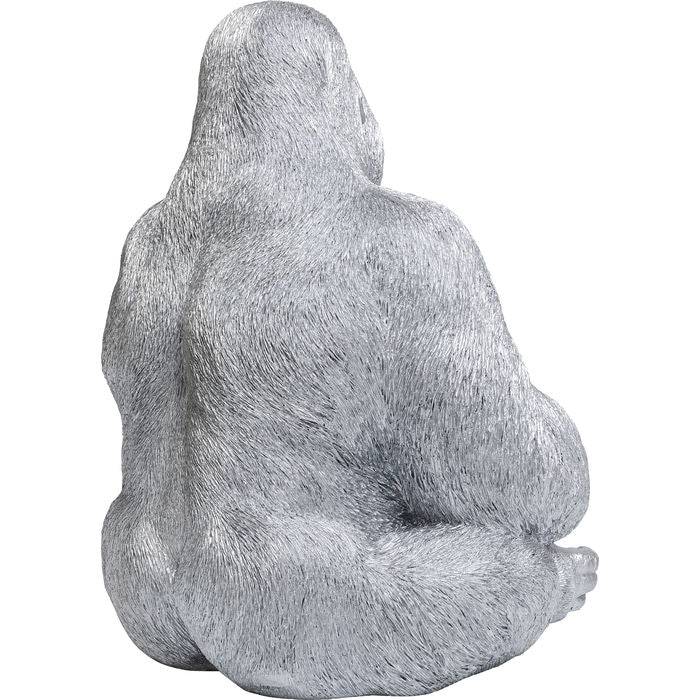 Deco Figure Monkey Gorilla Side XL Silver Matt - JULIA VENCE STORE