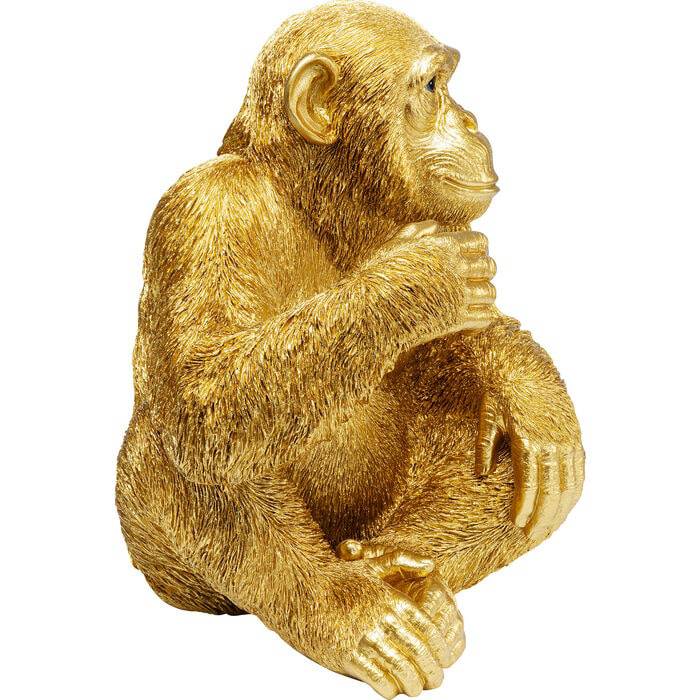 Deco Figurine Baby Ape Gold 53cm - JULIA VENCE STORE