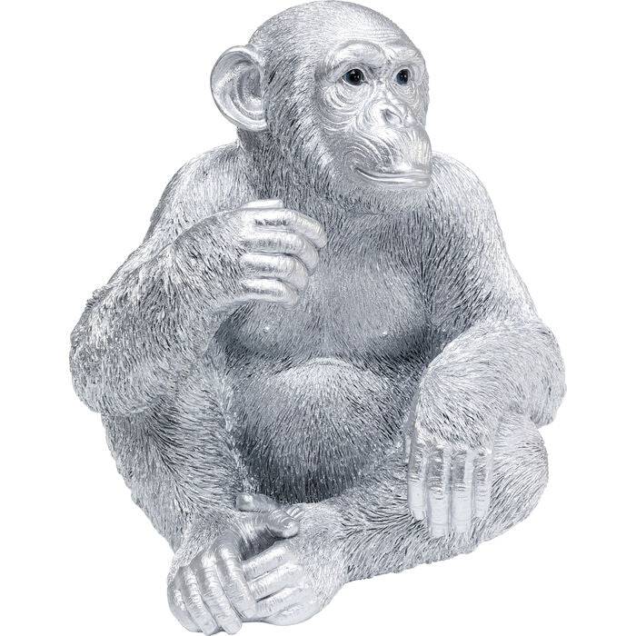 Deco Figurine Baby Ape Silver 53cm - JULIA VENCE STORE