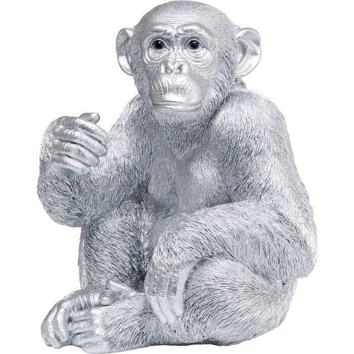 Deco Figurine Baby Ape Silver 53cm - JULIA VENCE STORE