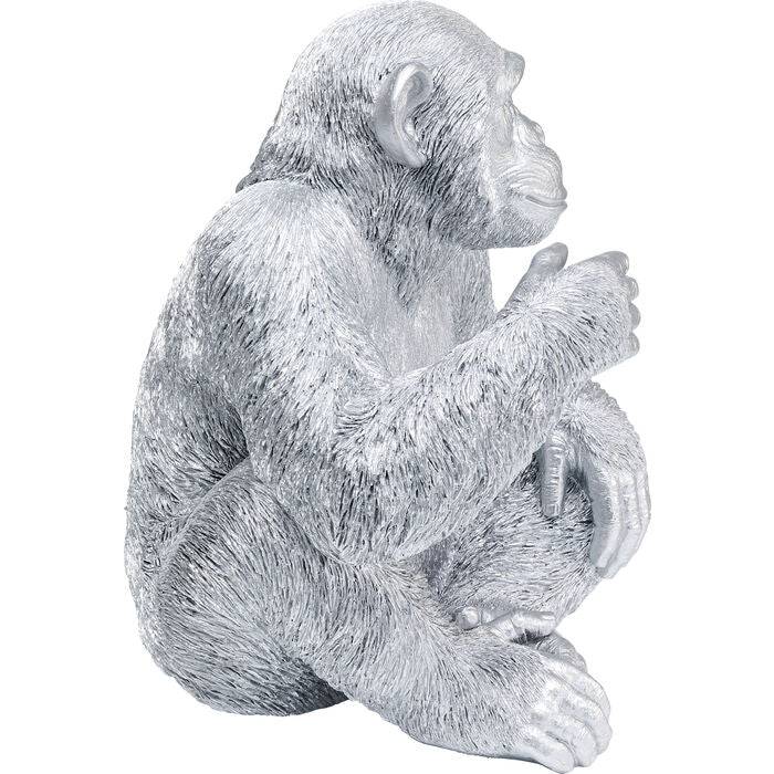 Deco Figurine Baby Ape Silver 53cm - JULIA VENCE STORE