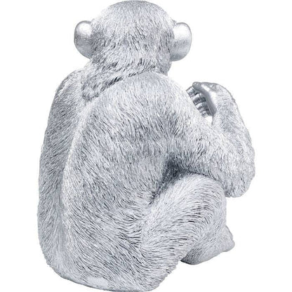 Deco Figurine Baby Ape Silver 53cm - JULIA VENCE STORE