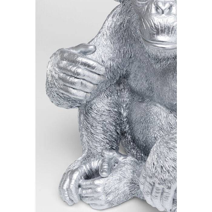 Deco Figurine Baby Ape Silver 53cm - JULIA VENCE STORE