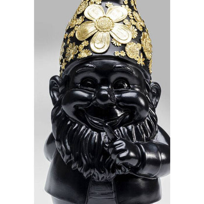 Gnome Figurine Black Gold