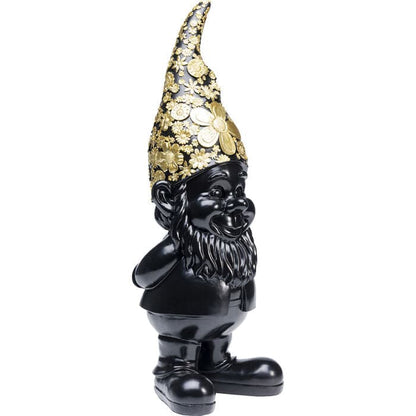 Gnome Standing Black Gold