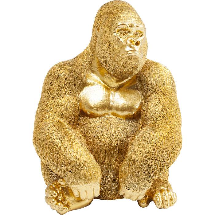 Deco Figurine Monkey Gorilla Side Medium Gold - JULIA VENCE STORE