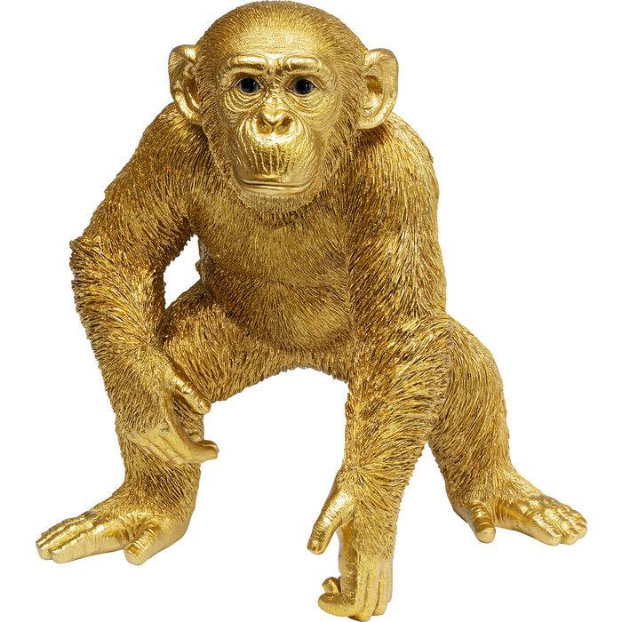 Deco Figurine Playing Ape Gold 50cm - JULIA VENCE STORE