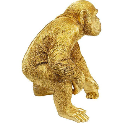 Deco Figurine Playing Ape Gold 50cm - JULIA VENCE STORE