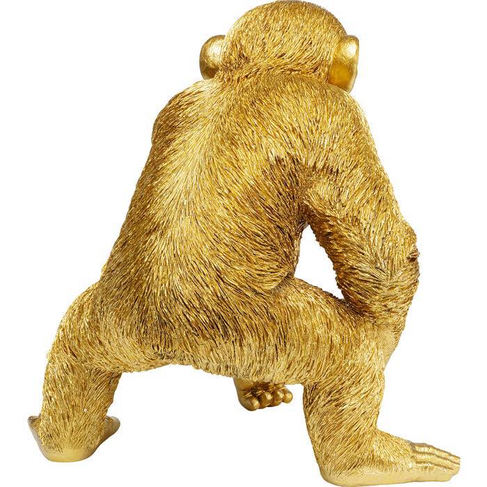 Deco Figurine Playing Ape Gold 50cm - JULIA VENCE STORE