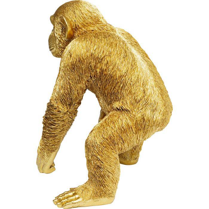 Deco Figurine Playing Ape Gold 50cm - JULIA VENCE STORE