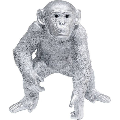 Deco Figurine Playing Ape Silver 50 - JULIA VENCE STORE