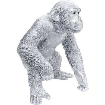 Deco Figurine Playing Ape Silver 50 - JULIA VENCE STORE