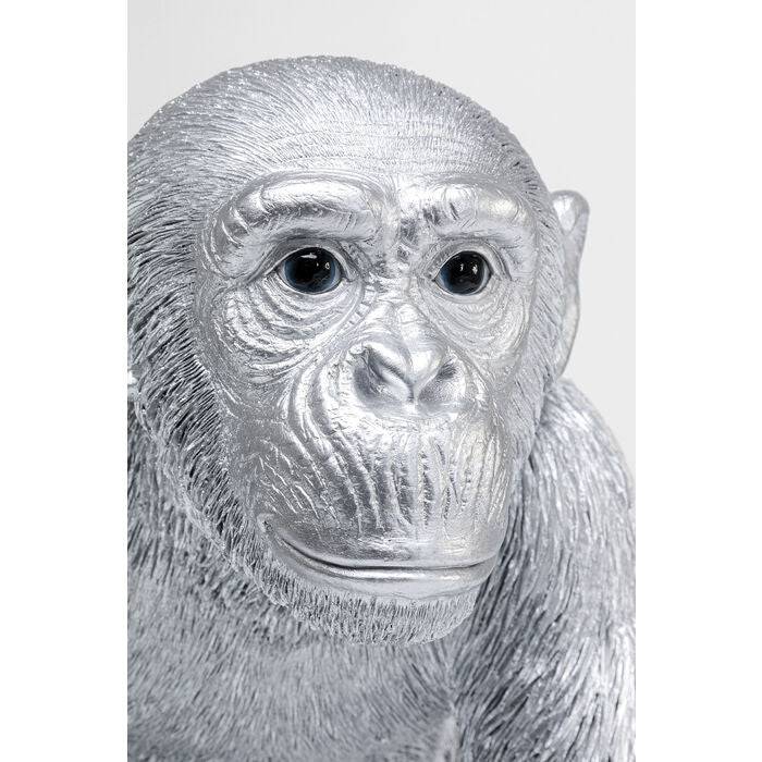 Deco Figurine Playing Ape Silver 50 - JULIA VENCE STORE