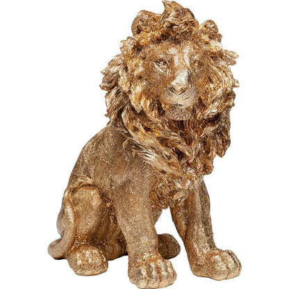 Deco Figurine Sitting Lion Gold 42cm - JULIA VENCE STORE