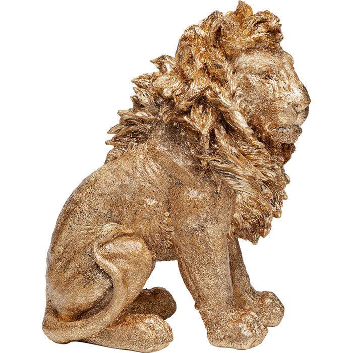 Deco Figurine Sitting Lion Gold 42cm - JULIA VENCE STORE