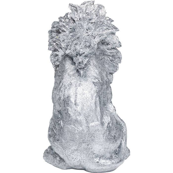 Deco Figurine Sitting Lion Silver 42cm - JULIA VENCE STORE