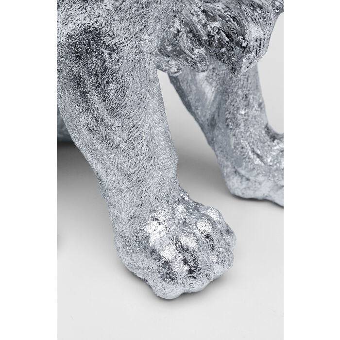 Deco Figurine Sitting Lion Silver 42cm - JULIA VENCE STORE