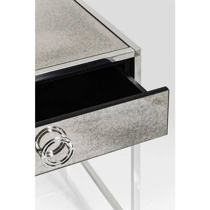 Stainless Steel Grey Glass Desk 