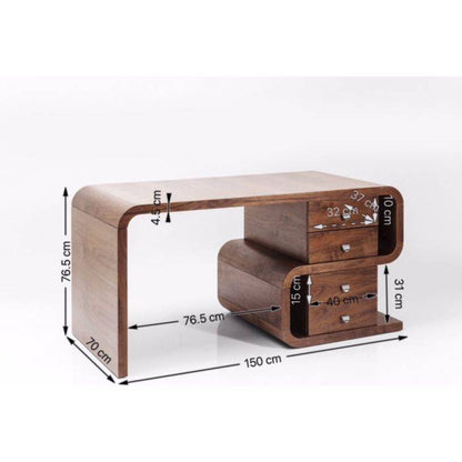 Desk Soft Snake Walnut 150x70cm - JULIA VENCE STORE