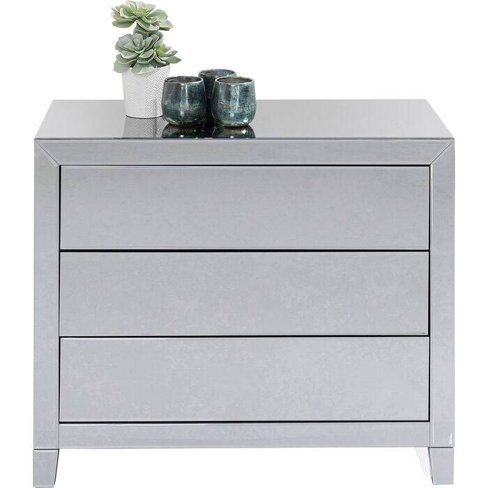 Dresser Luxury Push 3 Drawers Grey - JULIA VENCE STORE