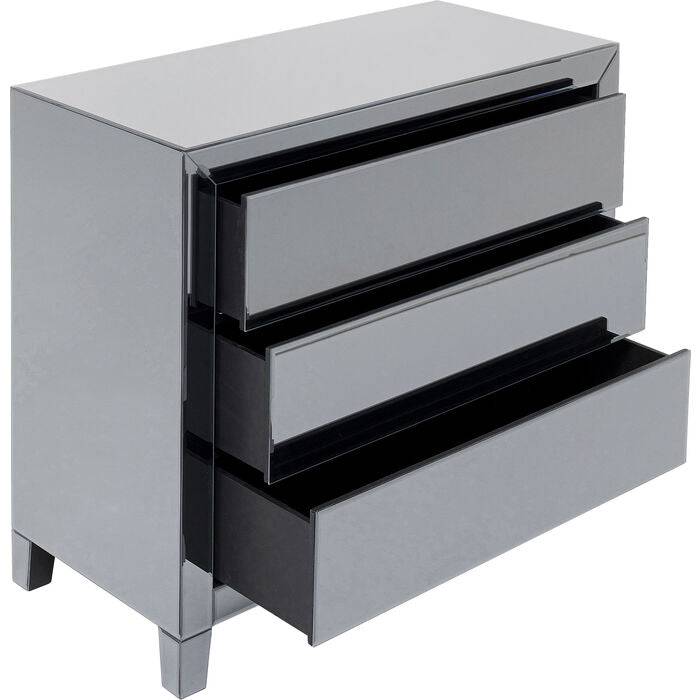 Dresser Luxury Push 3 Drawers Grey - JULIA VENCE STORE