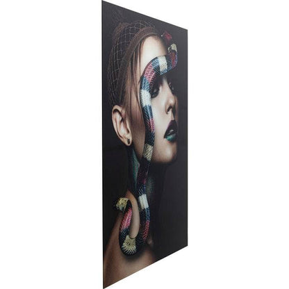 Glass Picture Snake Girl 80x120 - JULIA VENCE STORE