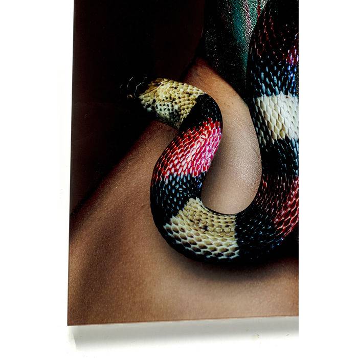 Glass Picture Snake Girl 80x120 - JULIA VENCE STORE