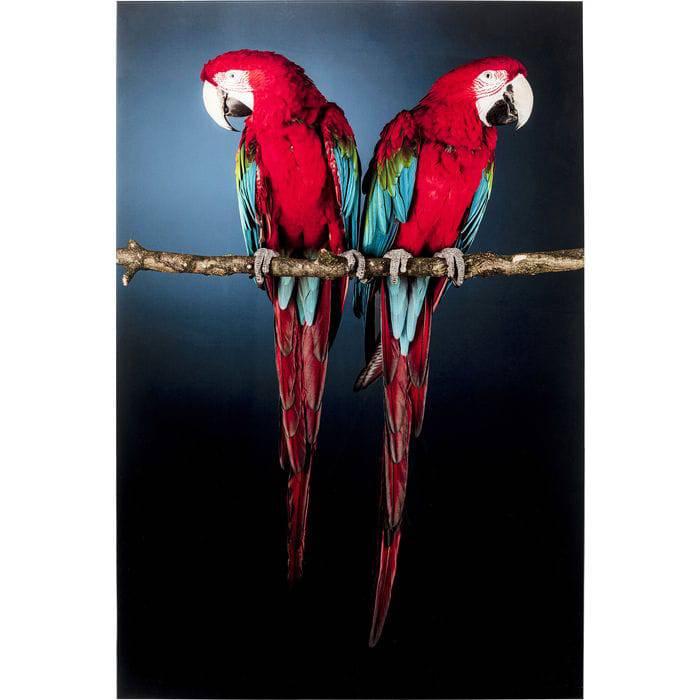 Glass Picture Twin Parrot 80x120 - JULIA VENCE STORE