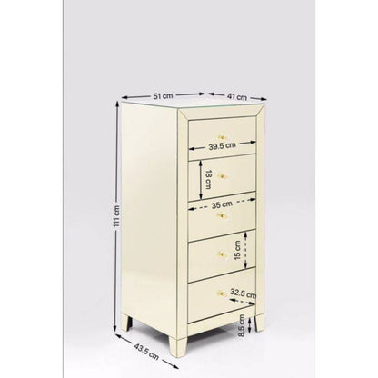 High Dresser Luxury Champagne 5 Drawers - JULIA VENCE STORE