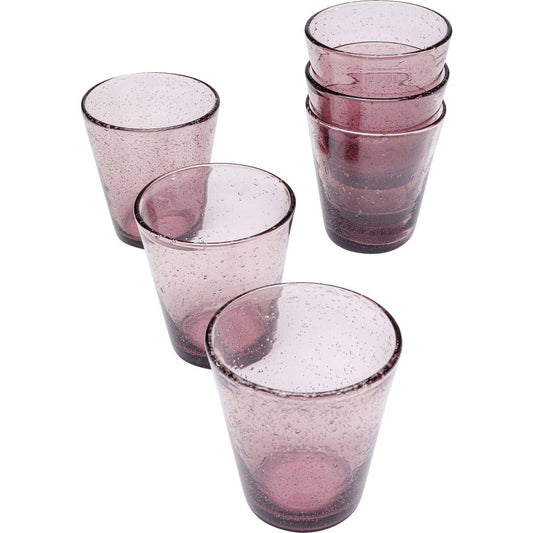 Glass Set Bubble Mauve (6/part)