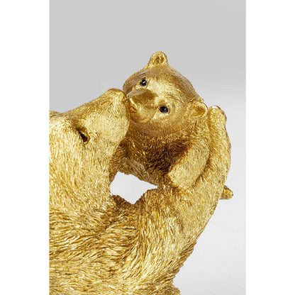 Deco Figurine Bear Lucky Mom Gold 27cm