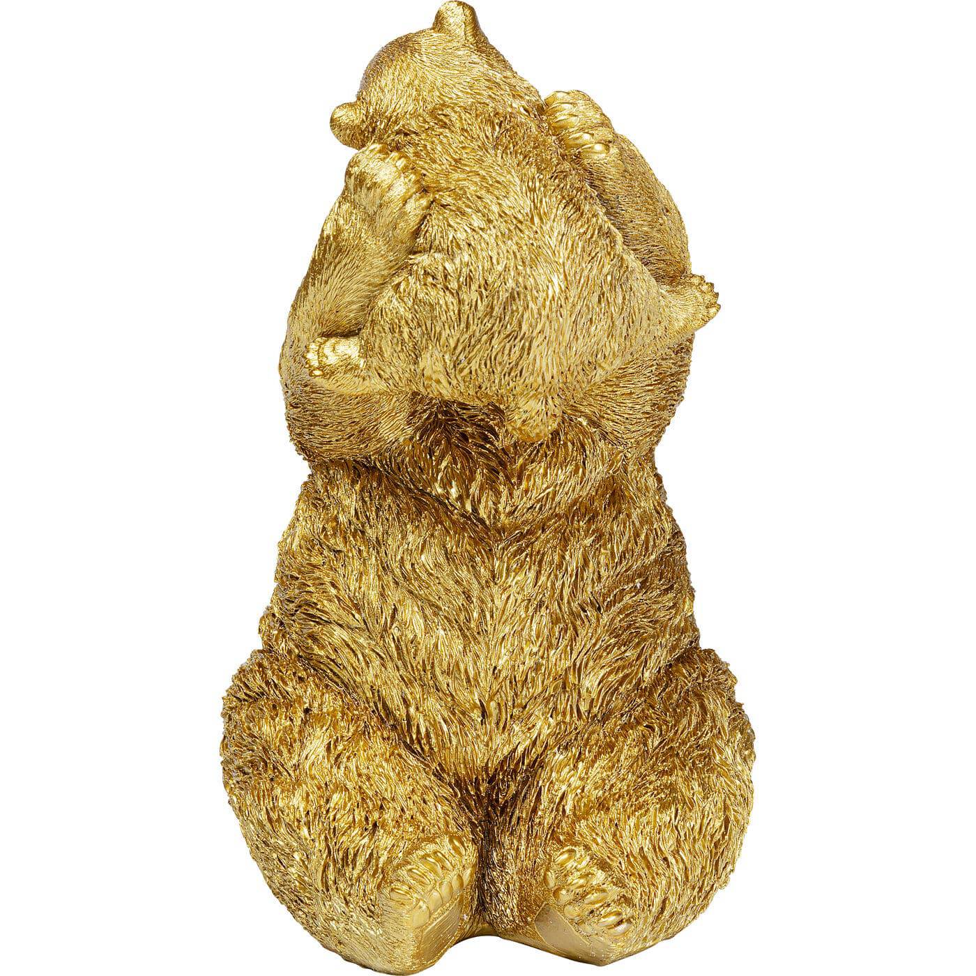 Deco Figurine Bear Lucky Mom Gold 27cm