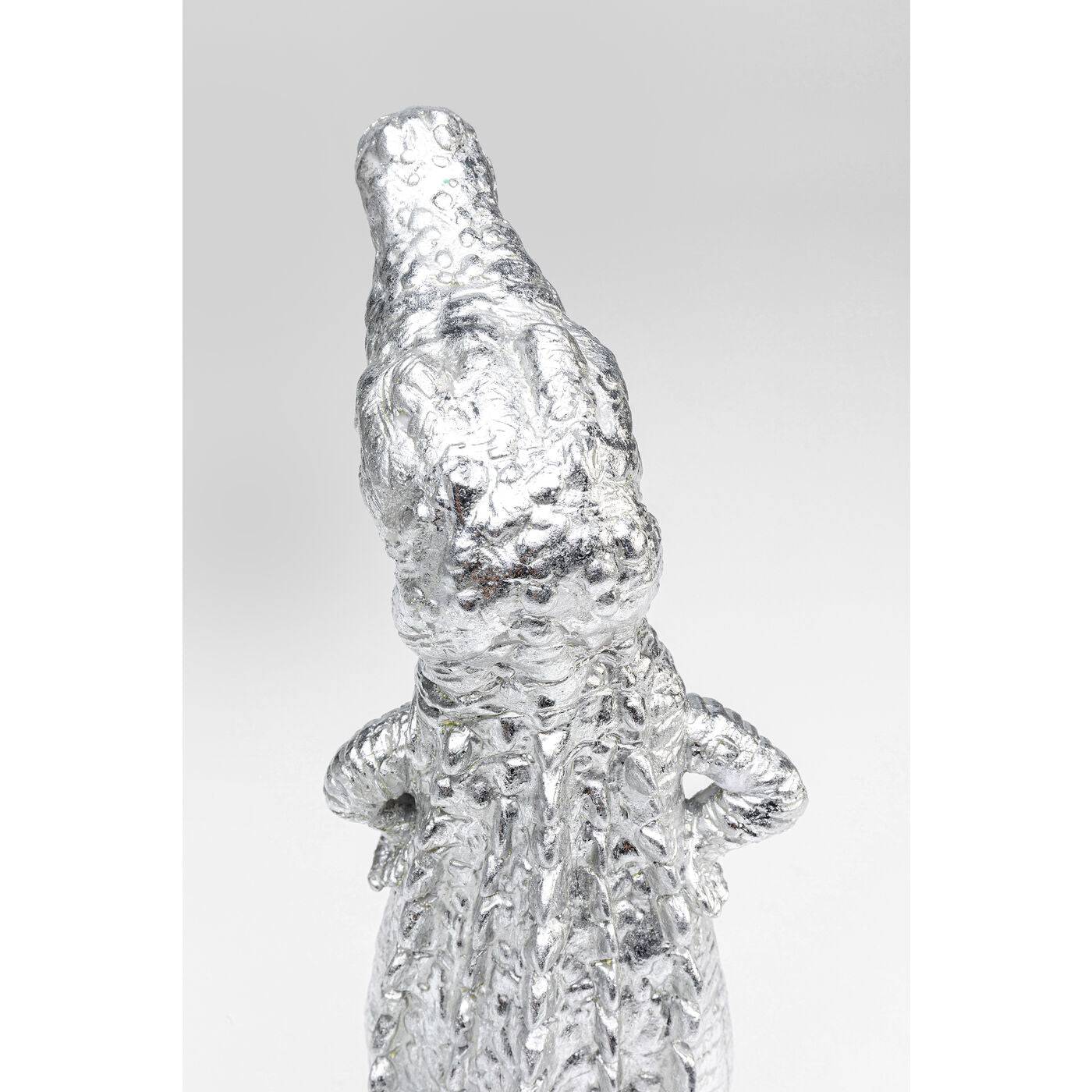 Deco Figurine Alligator Silver 39cm