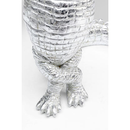 Deco Figurine Alligator Silver 39cm