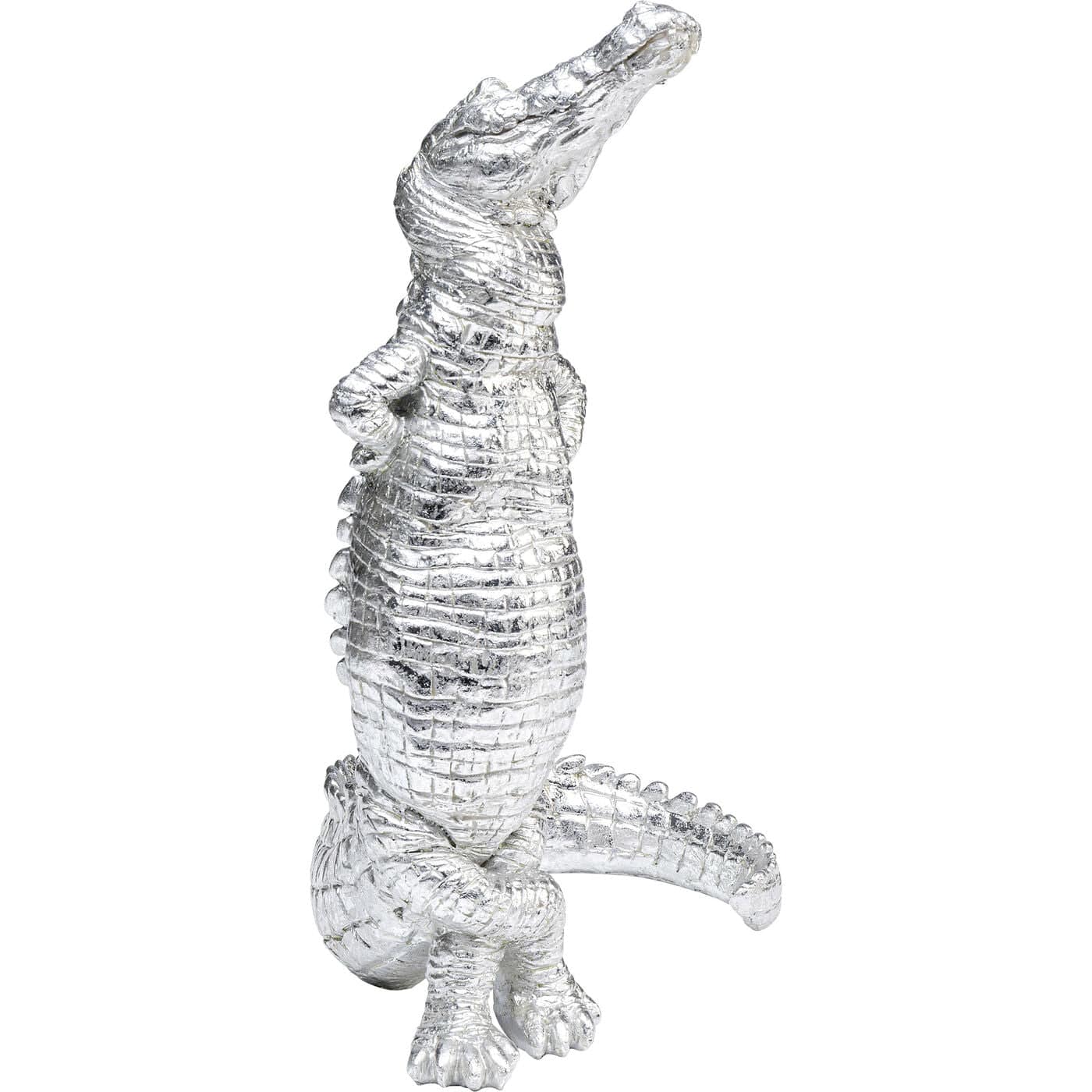 Deco Figurine Alligator Silver 39cm