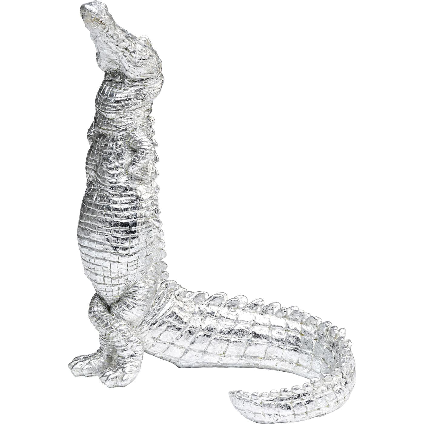 Deco Figurine Alligator Silver 39cm