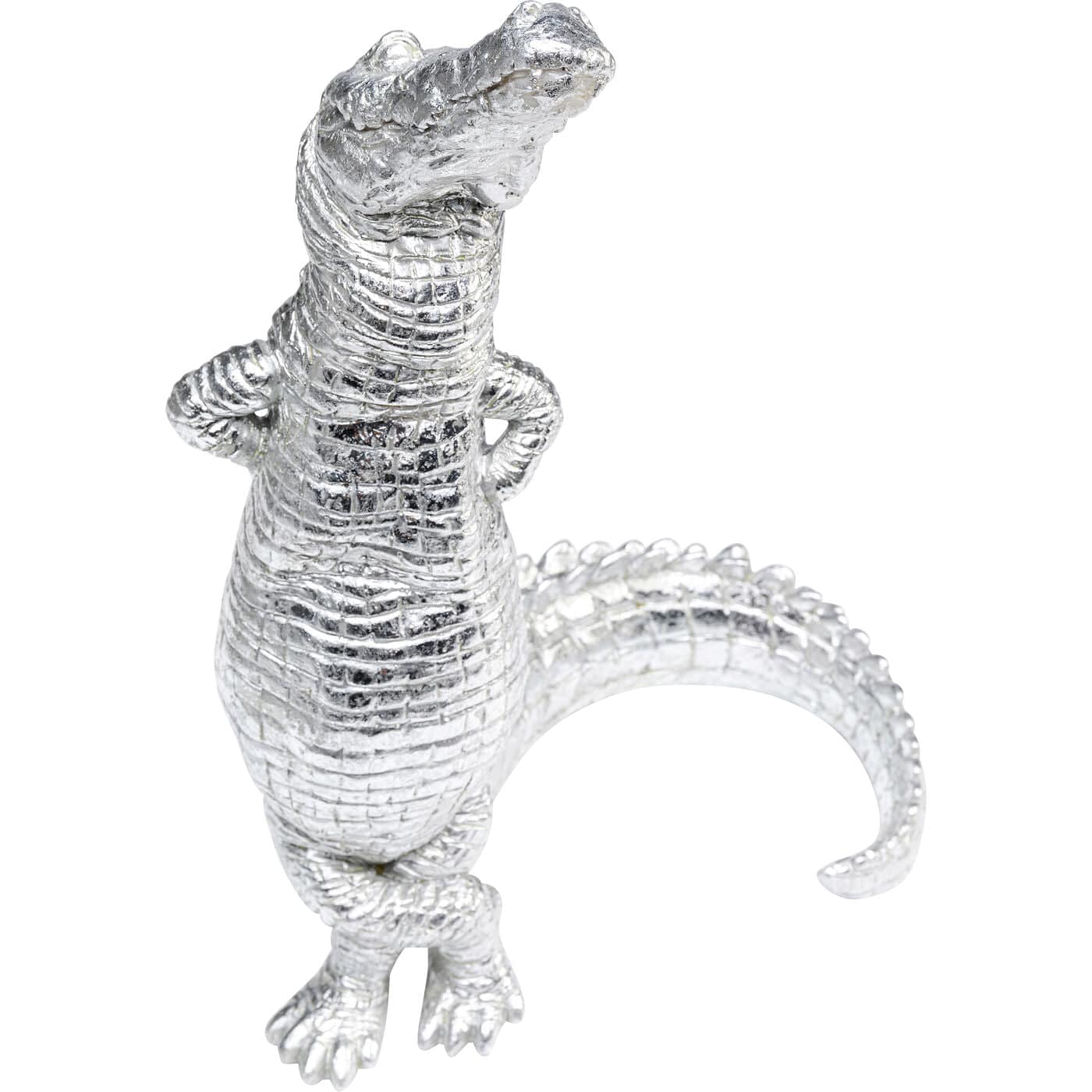 Deco Figurine Alligator Silver 39cm