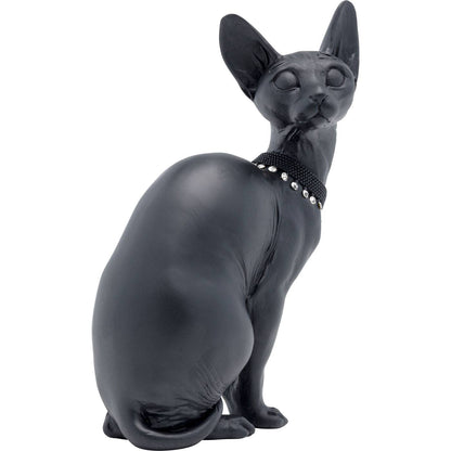 Deco Figurine Sitting Cat Audrey Black 27cm