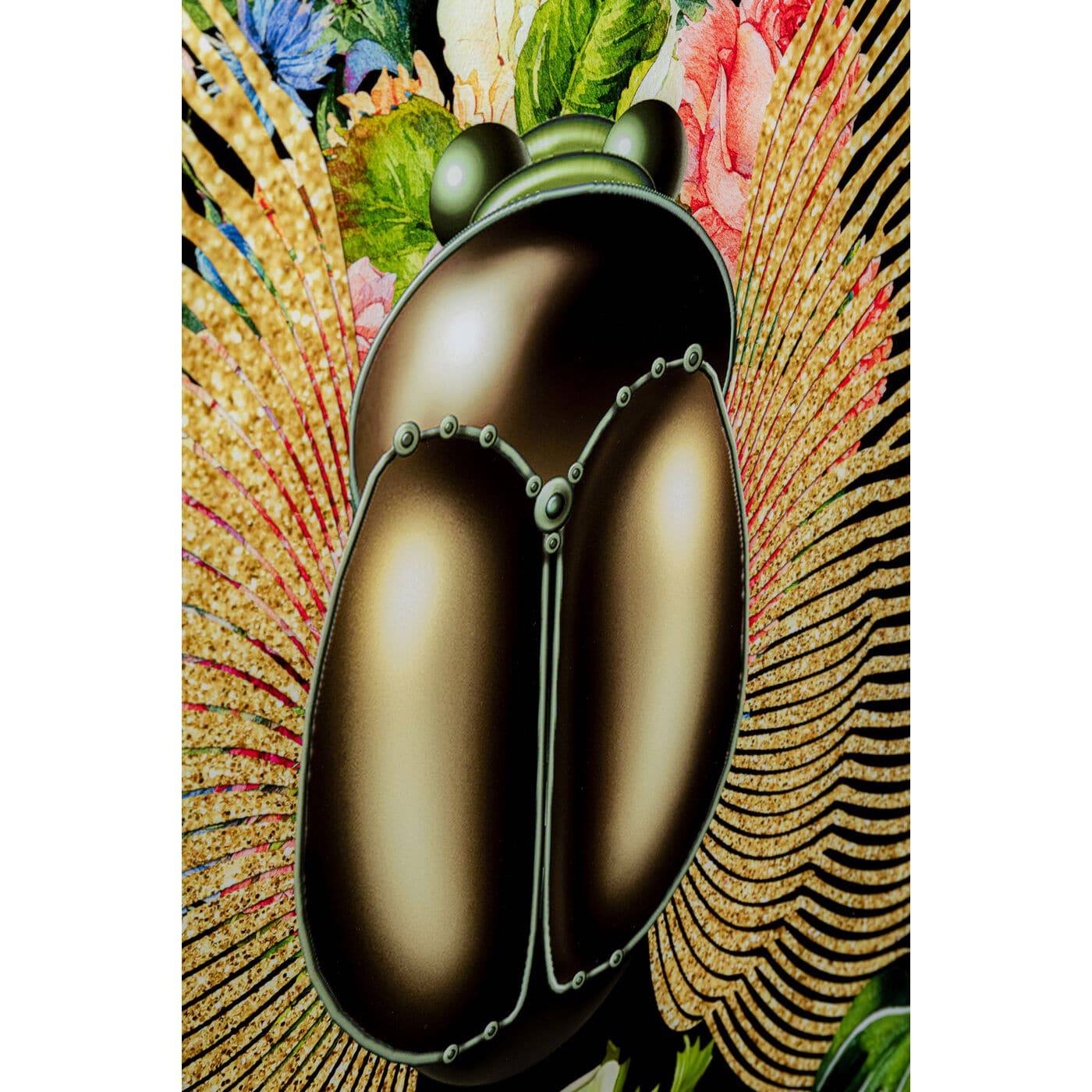 Glass Picture Beetle Flower 100x100cm