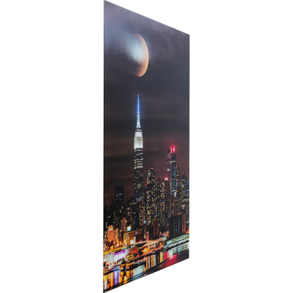 Glass Picture Skyline Moon 80x120cm