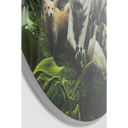 Glass Picture Jungle Animals Ø120cm