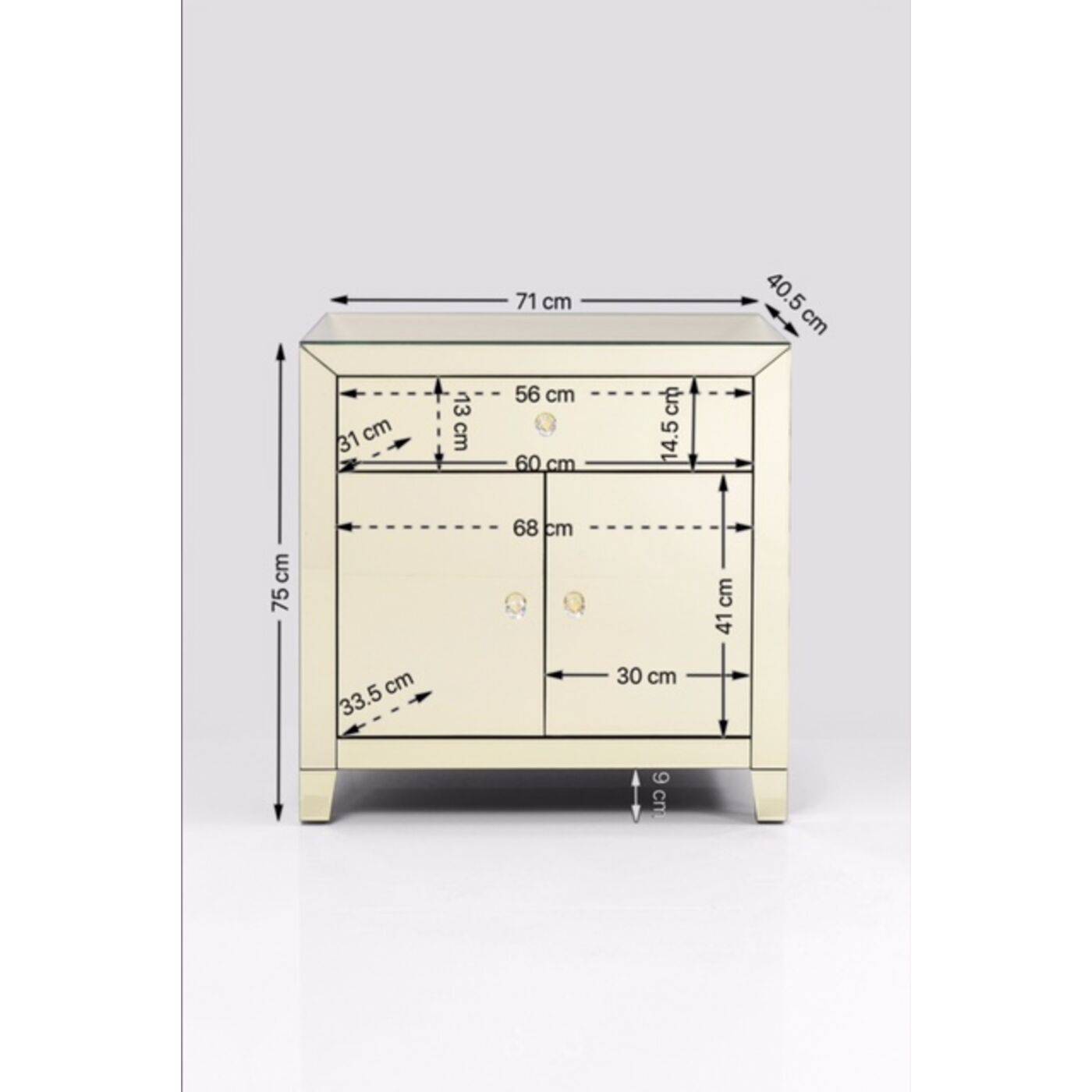 Dresser Luxury Gold 2Doors 1 Drawer - JULIA VENCE STORE