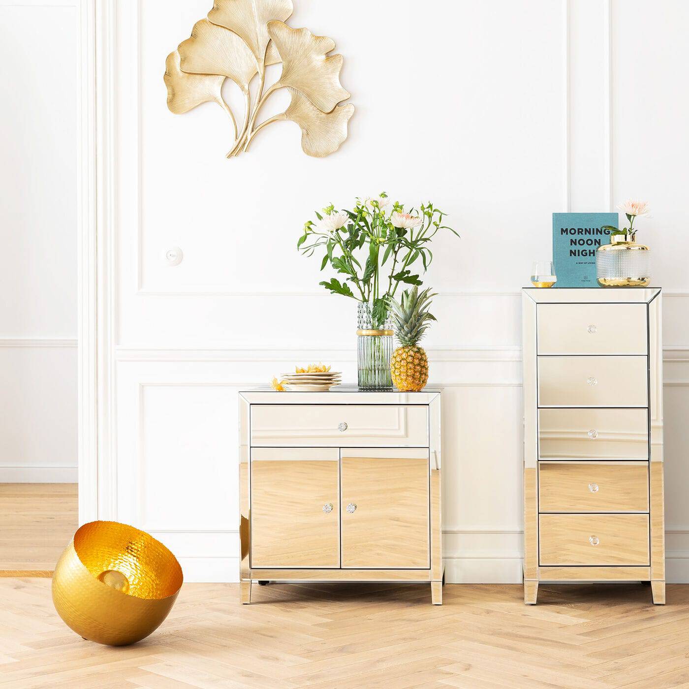 Dresser Luxury Gold 2Doors 1 Drawer - JULIA VENCE STORE