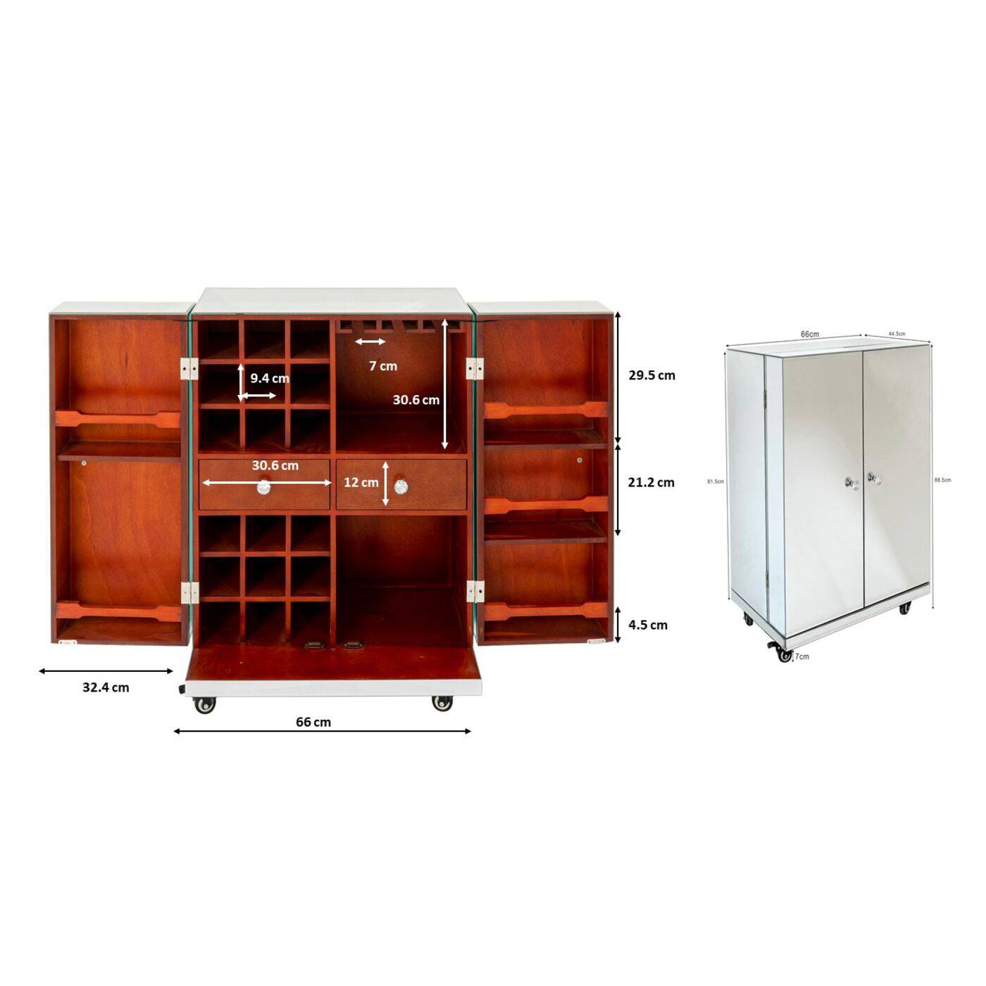 Bar Cabinet Luxury Medium 66x88cm - JULIA VENCE STORE