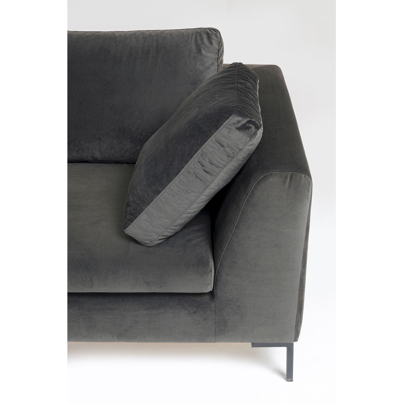 Corner Sofa Gianni Small Velvet Grey Left